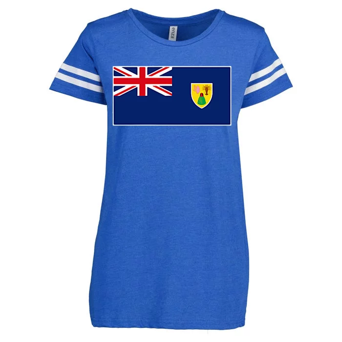 Turks And Caicos Islands Flag Providenciales Islander Enza Ladies Jersey Football T-Shirt