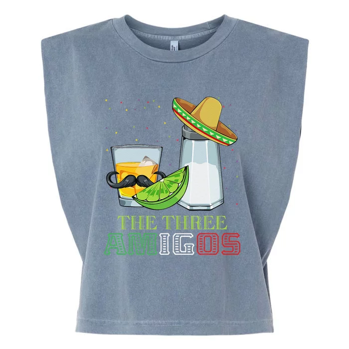 Three Amigos Cinco De Mayo Mexican Mexico Tequila Lime Salt Garment-Dyed Women's Muscle Tee