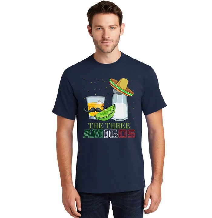 Three Amigos Cinco De Mayo Mexican Mexico Tequila Lime Salt Tall T-Shirt