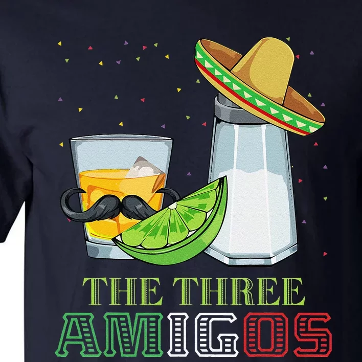 Three Amigos Cinco De Mayo Mexican Mexico Tequila Lime Salt Tall T-Shirt