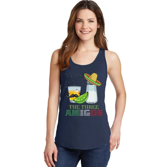 Three Amigos Cinco De Mayo Mexican Mexico Tequila Lime Salt Ladies Essential Tank