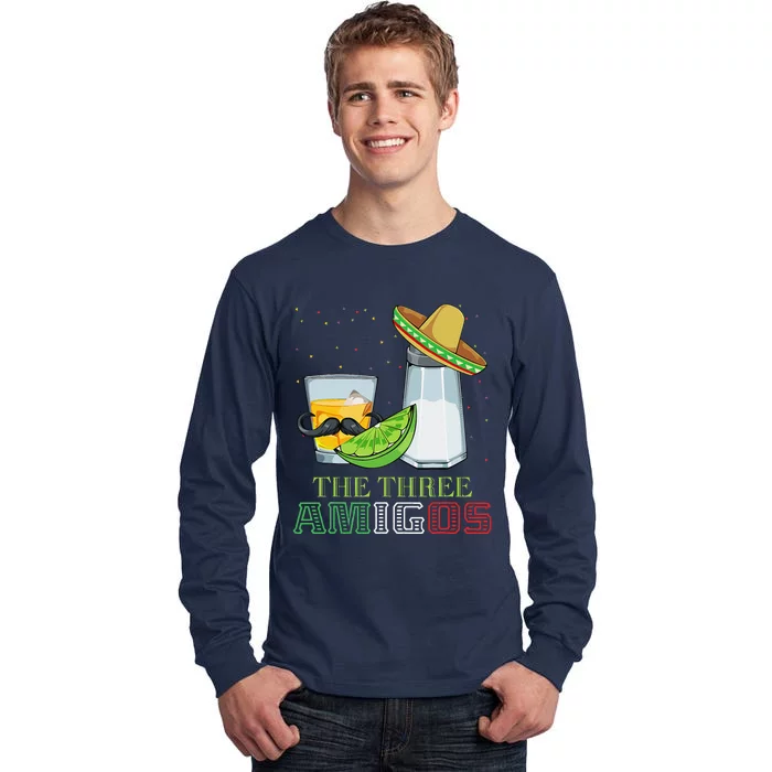 Three Amigos Cinco De Mayo Mexican Mexico Tequila Lime Salt Tall Long Sleeve T-Shirt