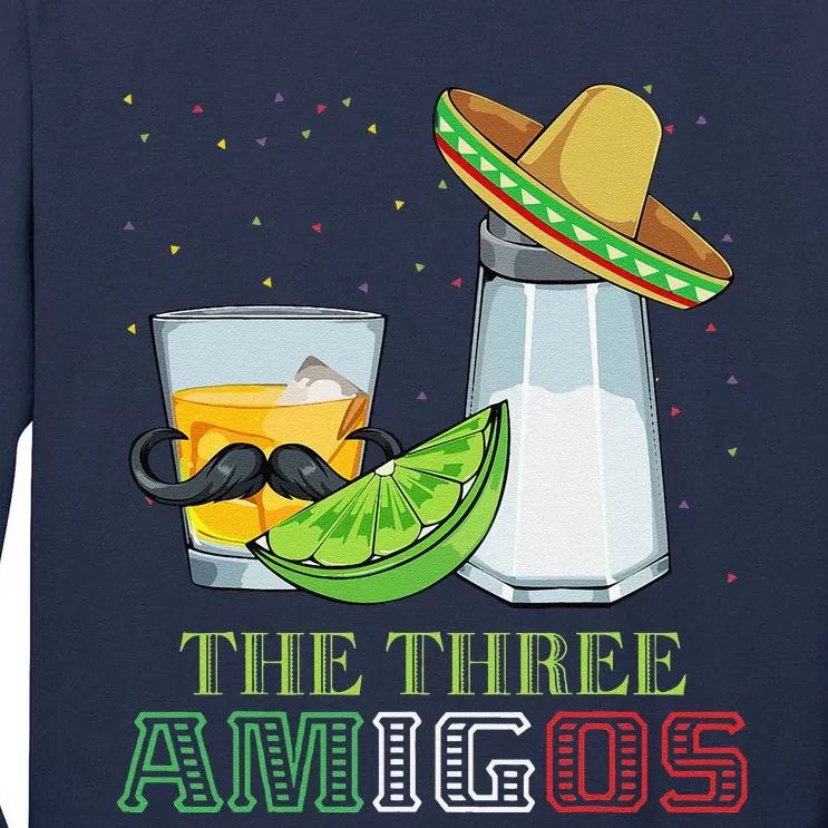 Three Amigos Cinco De Mayo Mexican Mexico Tequila Lime Salt Tall Long Sleeve T-Shirt