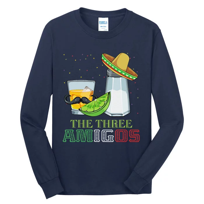 Three Amigos Cinco De Mayo Mexican Mexico Tequila Lime Salt Tall Long Sleeve T-Shirt