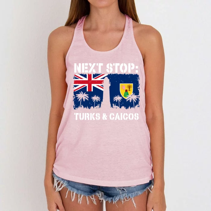 Turks And Caicos Summer Vacation Trip Next Stop Vacay Vibes Gift Women's Knotted Racerback Tank