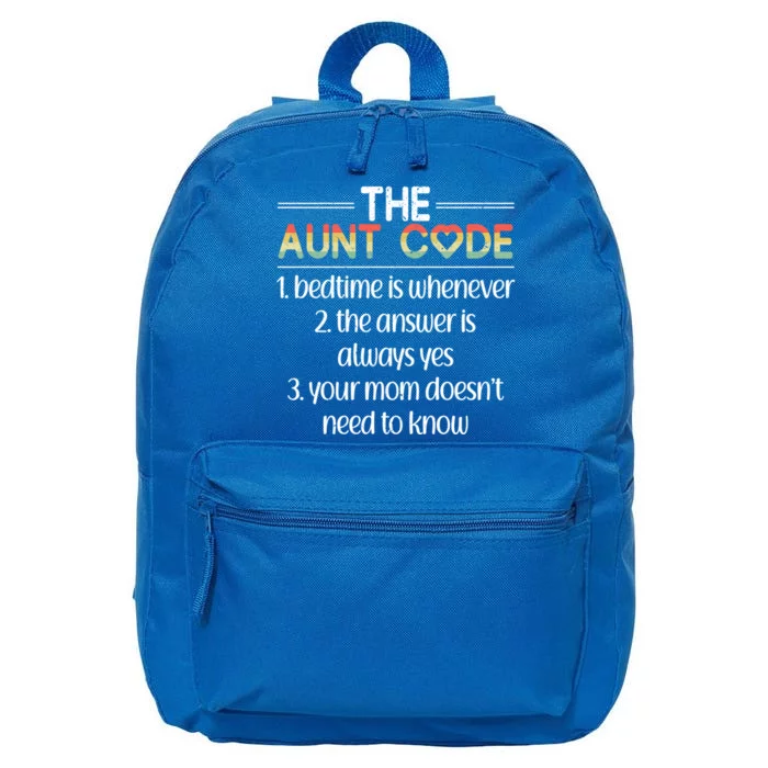 The Aunt Code Auntie Meaningful Gift 16 in Basic Backpack