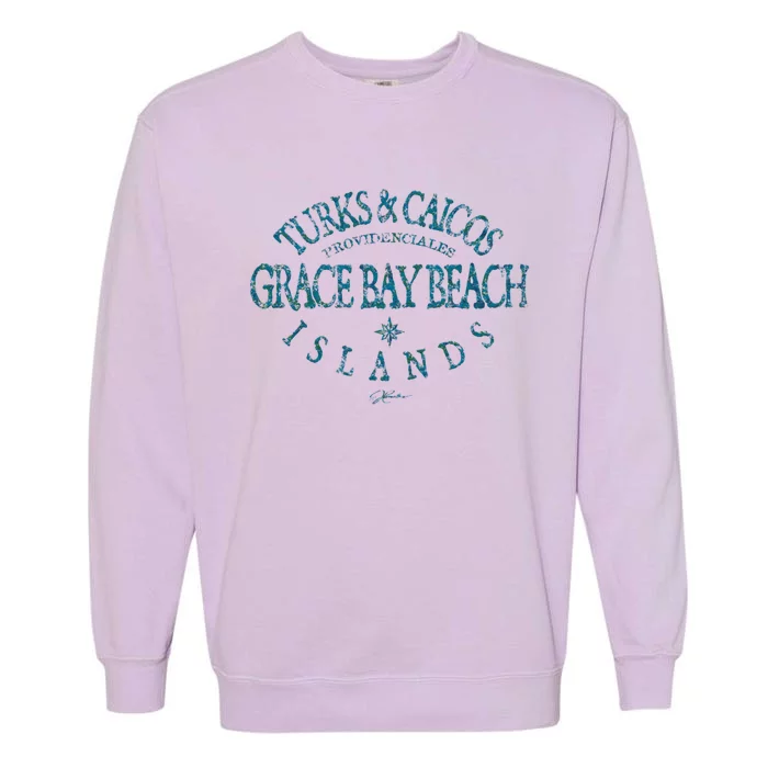 Turks And Caicos Islands Grace Bay Beach Gift Garment-Dyed Sweatshirt