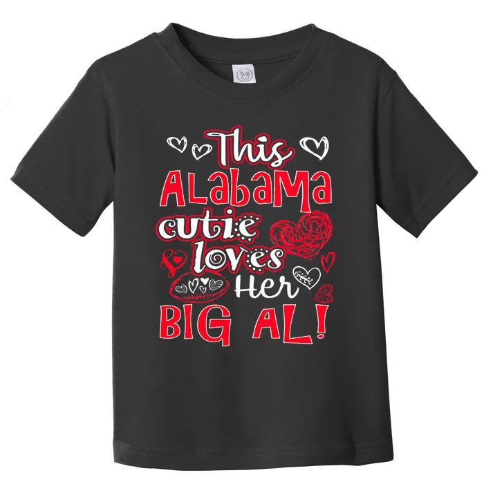 This Alabama Cutie Loves Her Big Al! Fun Football Toddler T-Shirt