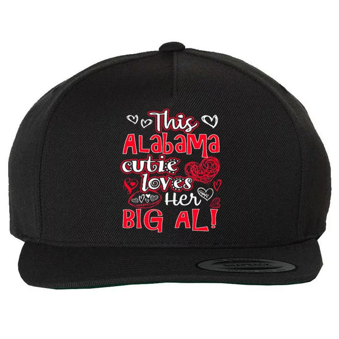 This Alabama Cutie Loves Her Big Al! Fun Football Wool Snapback Cap