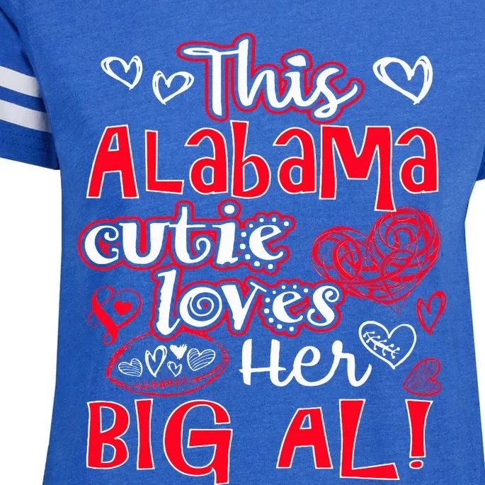 This Alabama Cutie Loves Her Big Al! Fun Football Enza Ladies Jersey Football T-Shirt