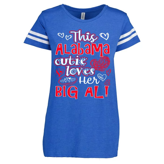 This Alabama Cutie Loves Her Big Al! Fun Football Enza Ladies Jersey Football T-Shirt