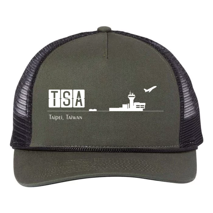 Tsa Airport Code For Taipei Taiwan Funny Gift Retro Rope Trucker Hat Cap