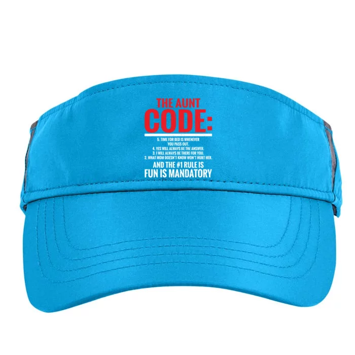 The Aunt Code Fun Is Datory Family Sister Aunt Gift Adult Drive Performance Visor