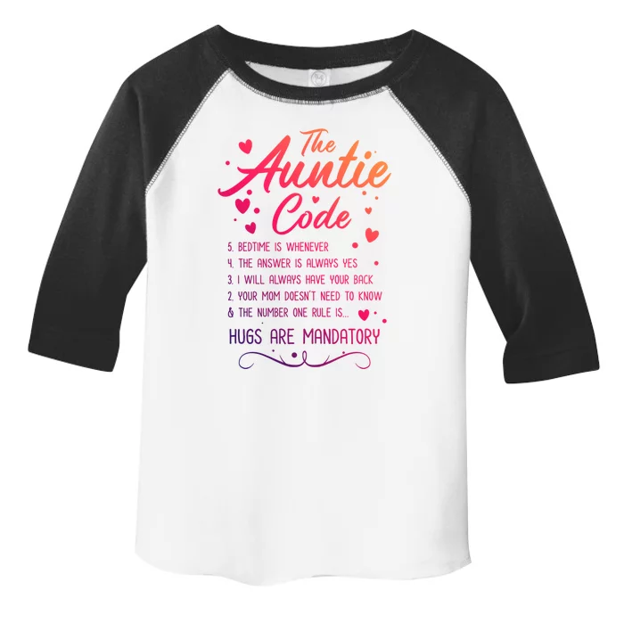 The Auntie Code Best Aunt Sister Niece Nephew Funny Gift Toddler Fine Jersey T-Shirt