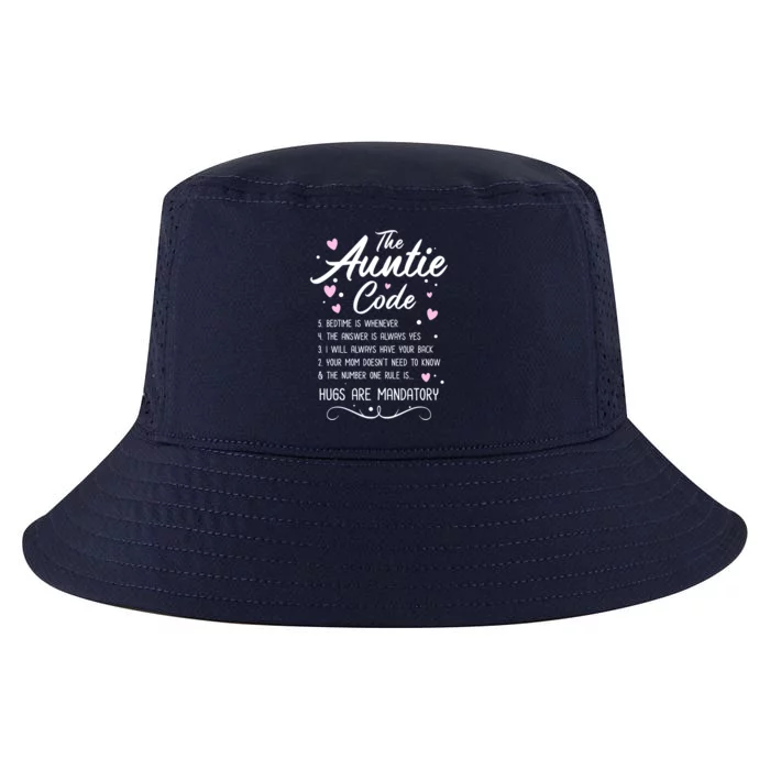 The Auntie Code Best Aunt Sister Niece Nephew Funny Gift Meaningful Gift Cool Comfort Performance Bucket Hat