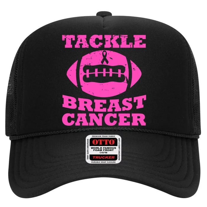 Tackle Breast Cancer High Crown Mesh Trucker Hat