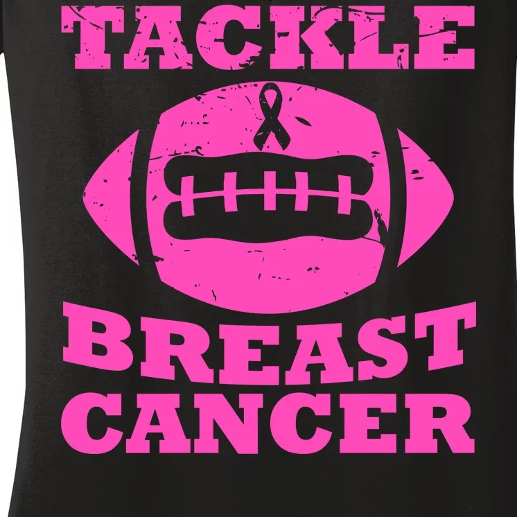 Tackle Breast Cancer Women's V-Neck T-Shirt