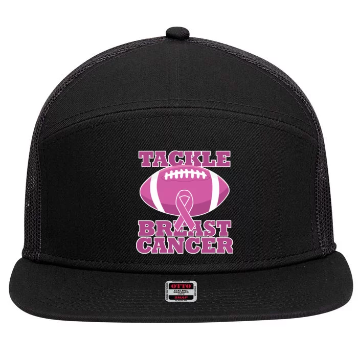 Tackle Breast Cancer Awareness Football 7 Panel Mesh Trucker Snapback Hat