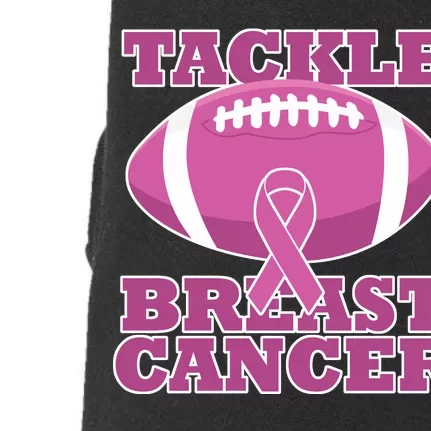 Tackle Breast Cancer Awareness Football Doggie 3-End Fleece Hoodie