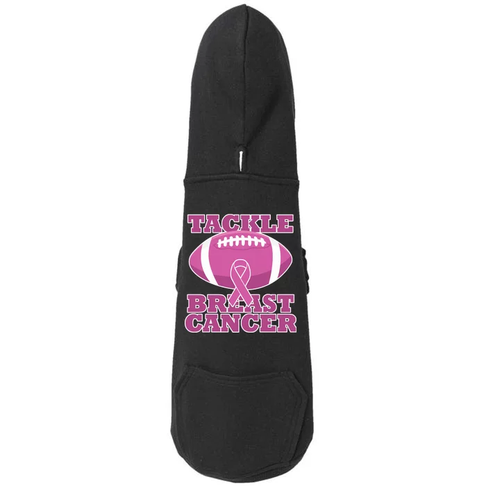 Tackle Breast Cancer Awareness Football Doggie 3-End Fleece Hoodie