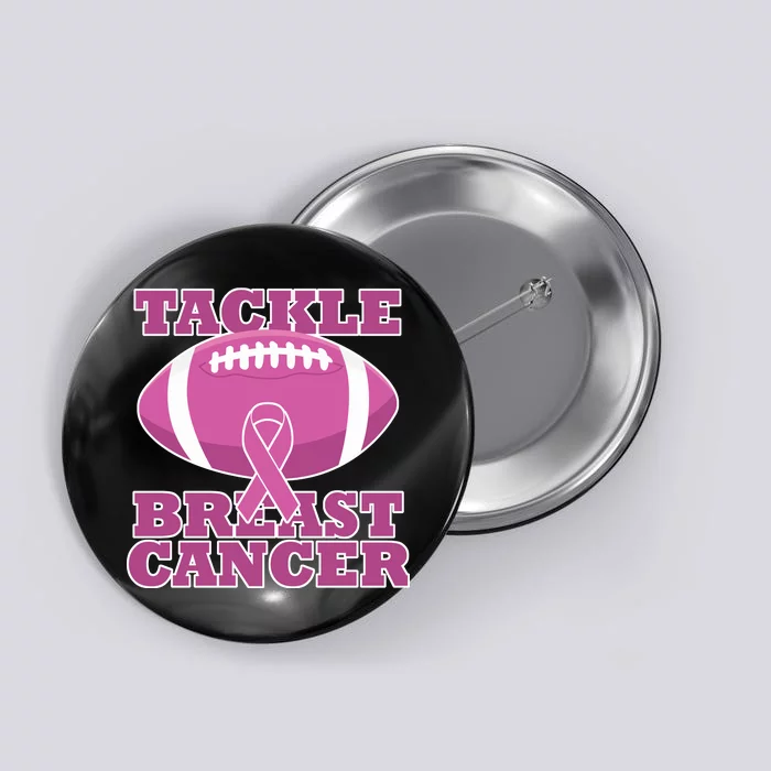 Tackle Breast Cancer Awareness Football Button