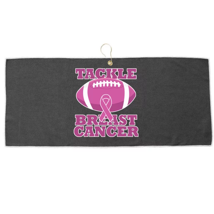 Tackle Breast Cancer Awareness Football Large Microfiber Waffle Golf Towel