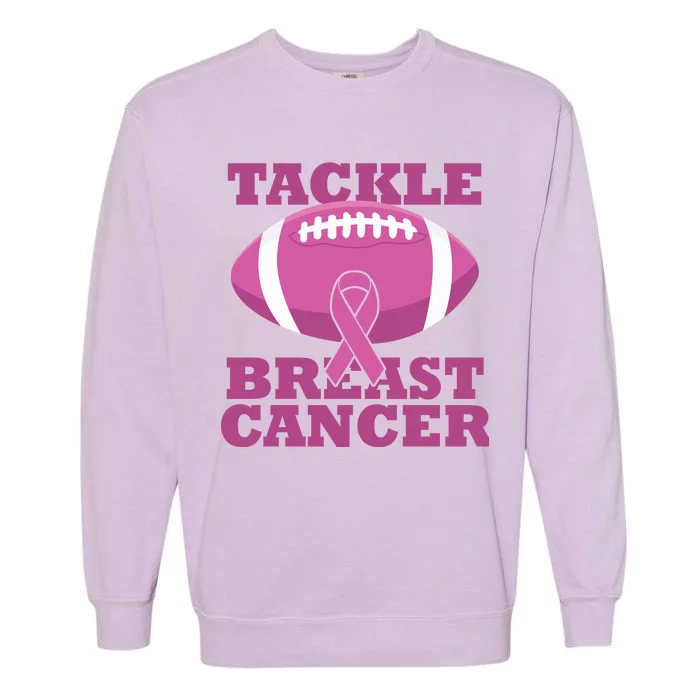 Tackle Breast Cancer Awareness Football Garment-Dyed Sweatshirt