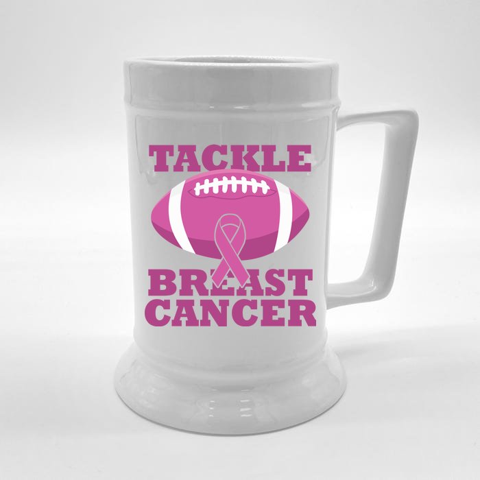 Tackle Breast Cancer Awareness Football Front & Back Beer Stein