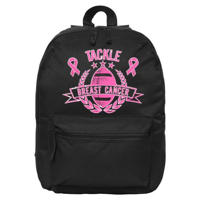 Tackle Breast Cancer Football Pink Ribbon 16 in Basic Backpack