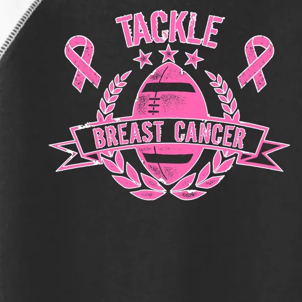 Tackle Breast Cancer Football Pink Ribbon Toddler Fine Jersey T-Shirt