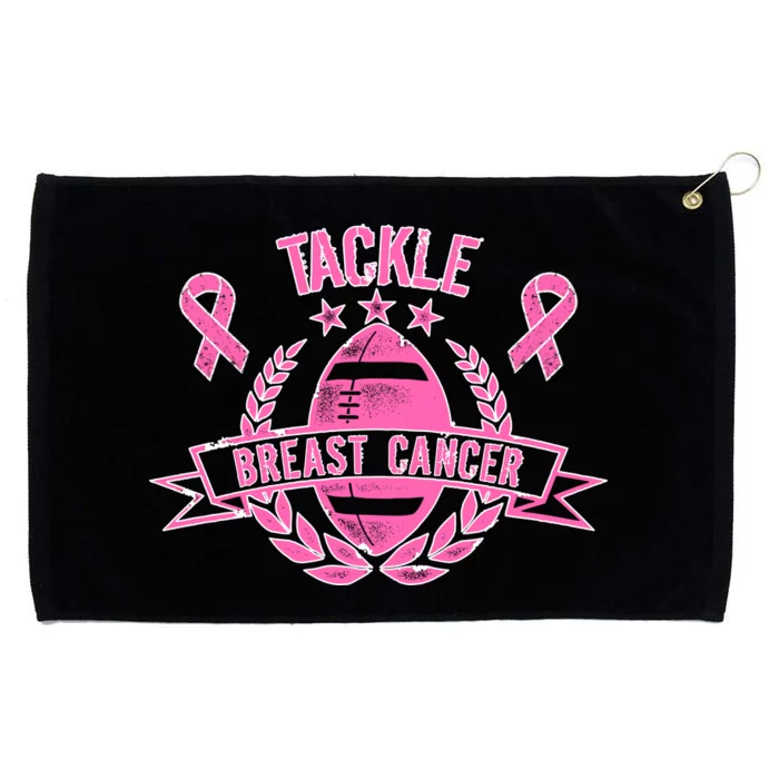 Tackle Breast Cancer Football Pink Ribbon Grommeted Golf Towel