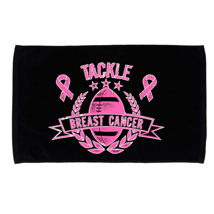 Tackle Breast Cancer Football Pink Ribbon Microfiber Hand Towel