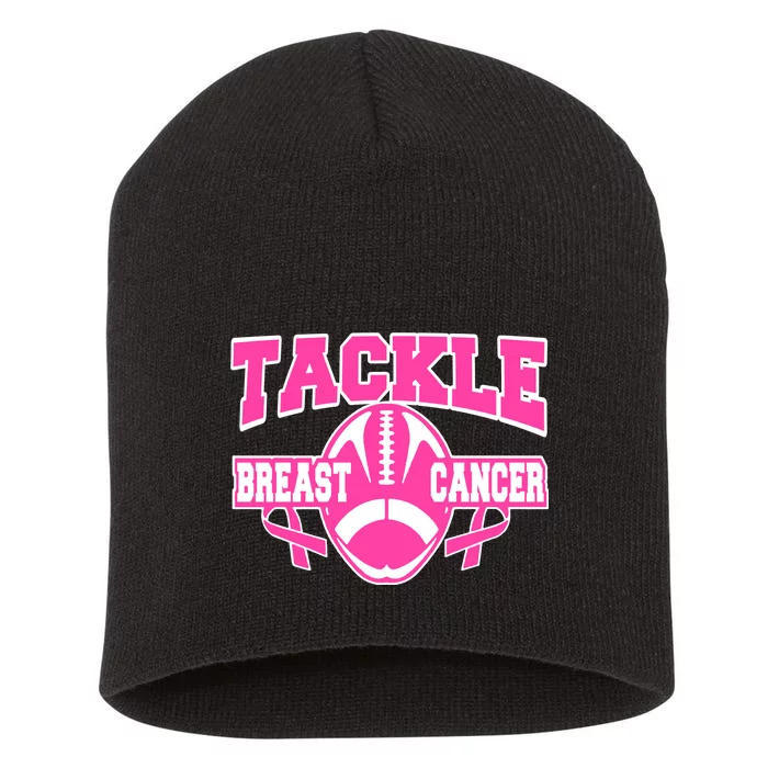 Tackle Breast Cancer1 Short Acrylic Beanie