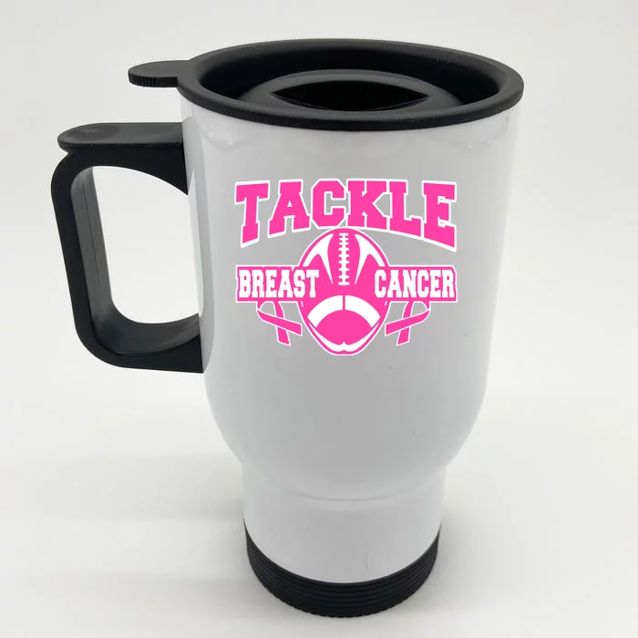 Tackle Breast Cancer1 Front & Back Stainless Steel Travel Mug