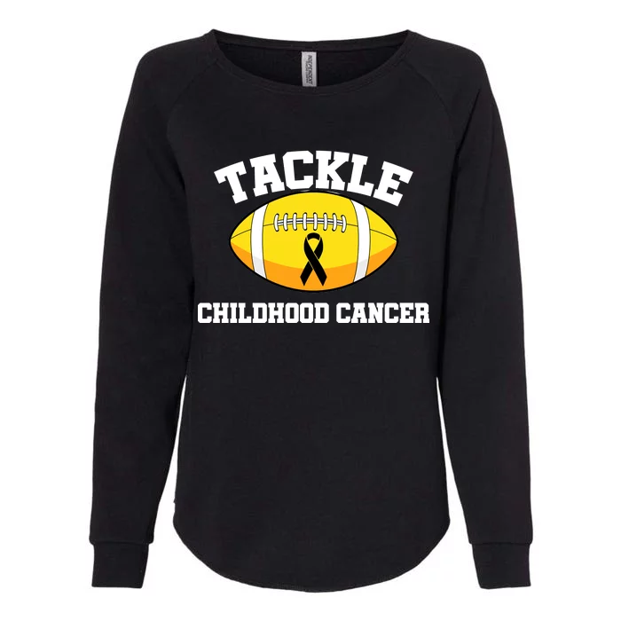 Tackle Childhood Cancer Football Logo Womens California Wash Sweatshirt