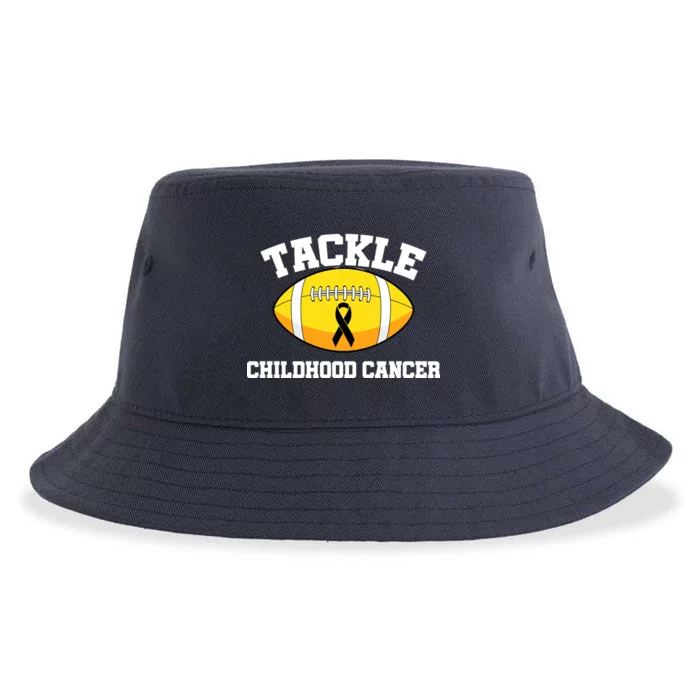 Tackle Childhood Cancer Football Logo Sustainable Bucket Hat