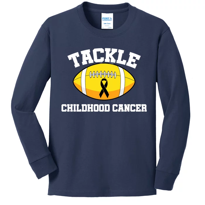 Tackle Childhood Cancer Football Logo Kids Long Sleeve Shirt