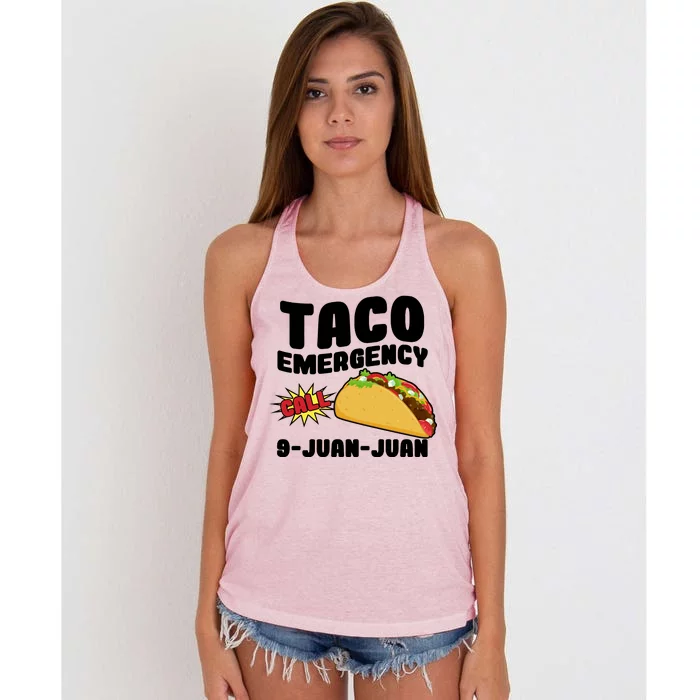 Taco Emergency Call 9-Juan-Juan Women's Knotted Racerback Tank