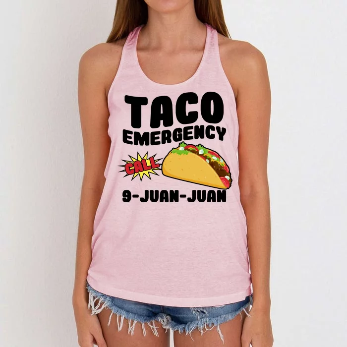 Taco Emergency Call 9-Juan-Juan Women's Knotted Racerback Tank