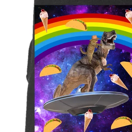 Taco Kitty Riding T-Rex Rainbow Space Cat Doggie 3-End Fleece Hoodie