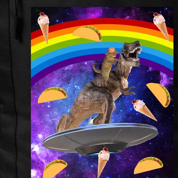 Taco Kitty Riding T-Rex Rainbow Space Cat Daily Commute Backpack