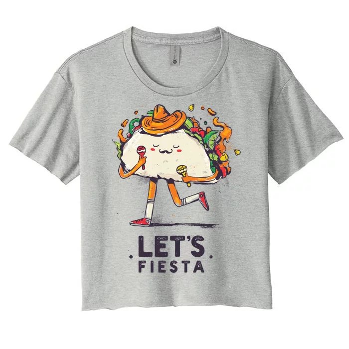 Taco Let's Fiesta Women's Crop Top Tee