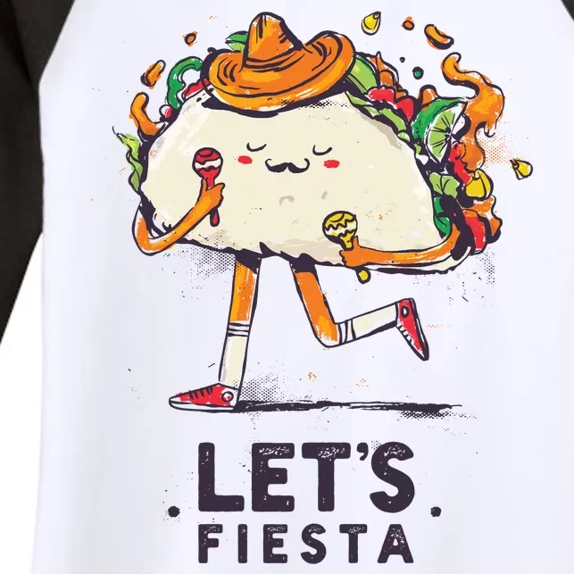 Taco Let's Fiesta Women's Tri-Blend 3/4-Sleeve Raglan Shirt