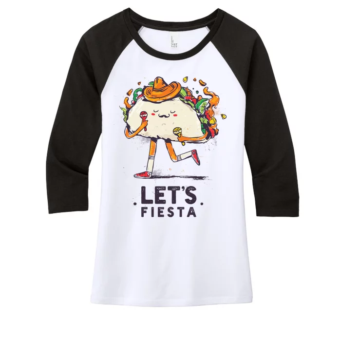 Taco Let's Fiesta Women's Tri-Blend 3/4-Sleeve Raglan Shirt