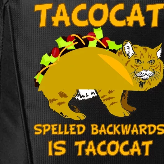 Tacocat Spelled Backwards Funny Cat City Backpack