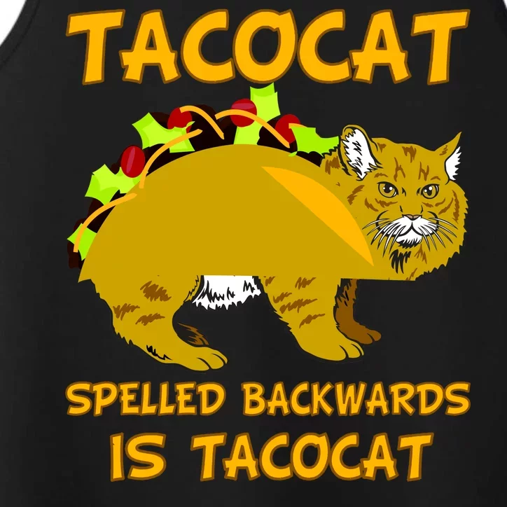 Tacocat Spelled Backwards Funny Cat Performance Tank