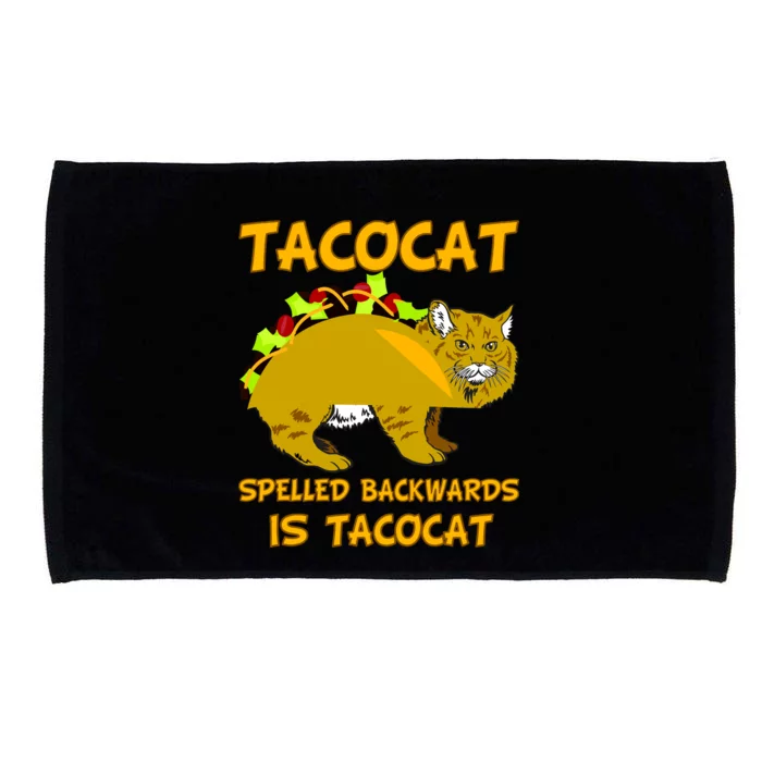 Tacocat Spelled Backwards Funny Cat Microfiber Hand Towel