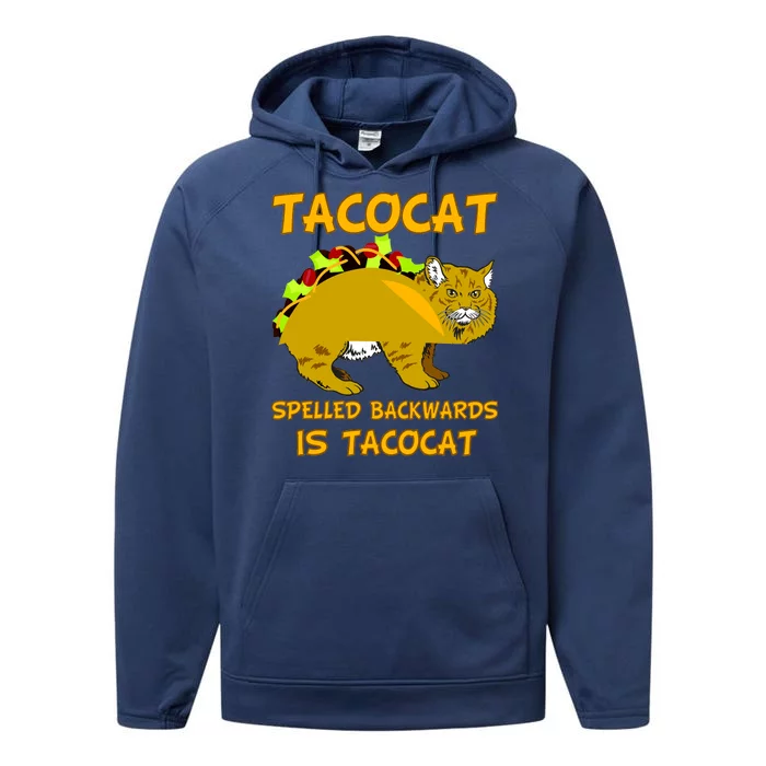 Tacocat Spelled Backwards Funny Cat Performance Fleece Hoodie