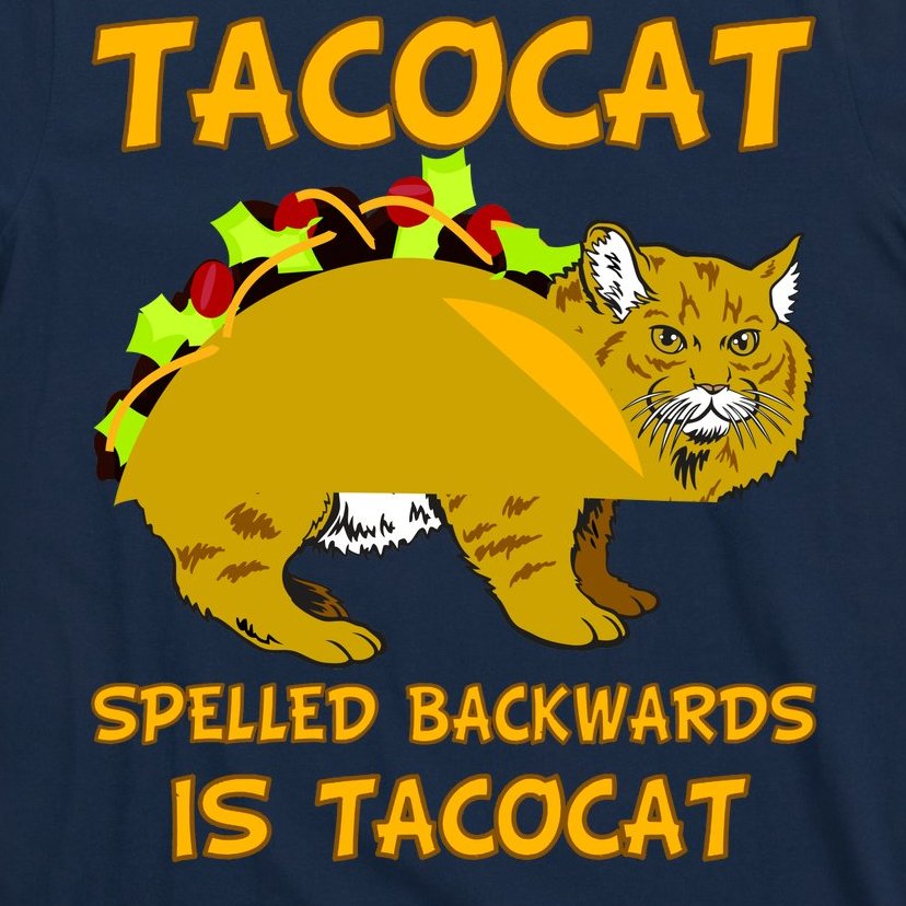 Tacocat Spelled Backwards Funny Cat T-Shirt
