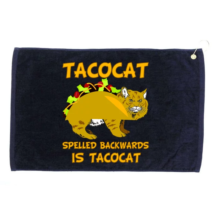 Tacocat Spelled Backwards Funny Cat Grommeted Golf Towel